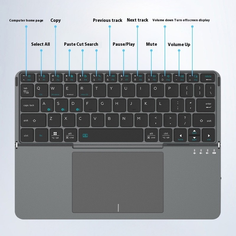 Wireless Bluetooth Folding Keyboard Phablet With Keyboard - Imagen 7
