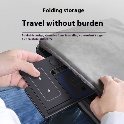 15W 3 In 1 LED Fast Wireless Charger Stand Foldable Charging Station For Smart Phone 15 14 13 12 11 IWatch 9 8 7 6 5 Airpods Pro - Imagen 5